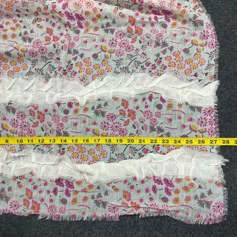 NEW Vera Bradley 27'' x 66'' Wool Blend Oblong Ruffle Scarf Tulip Ditsy Floral